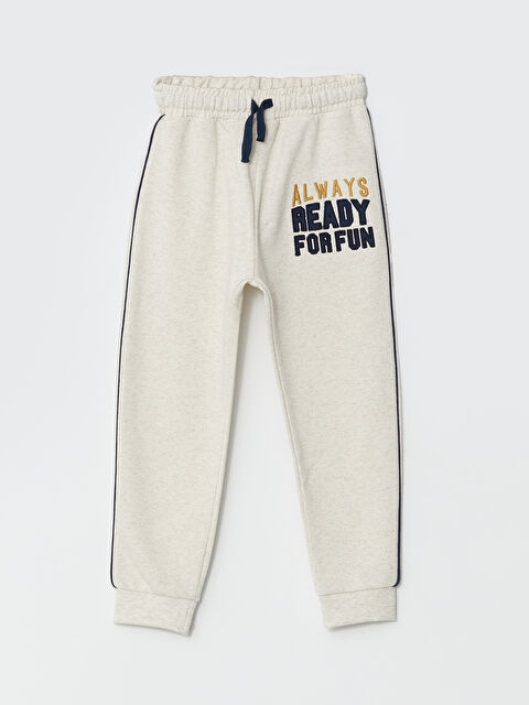 LCW Kids Beli Lastikli Nakışlı Erkek Çocuk Jogger Eşofman Altı - W4LO96Z1-L9Y