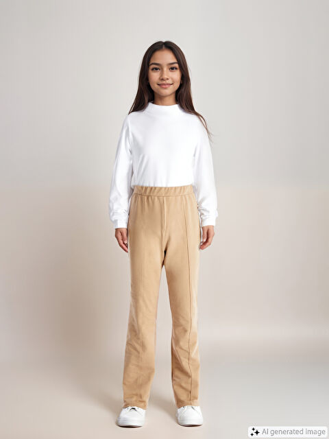 LCW Kids Beli Lastikli İspanyol Paça Kız Çocuk Tayt - W52735Z4-QZ0