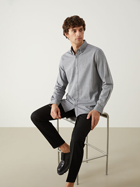 SOUTHBLUE Slim Fit Uzun Kollu Poplin Erkek Gömlek - W4LP91Z8-QDS