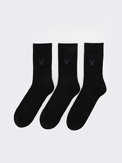 LCW ACCESSORIES Nakışlı Erkek Soket Çorap 3'lü - W4LP97Z8-HEG