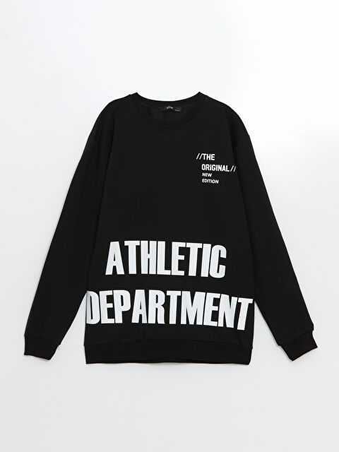 LCW Kids Bisiklet Yaka Baskılı Erkek Çocuk Sweatshirt - W4LQ13Z4-HEG