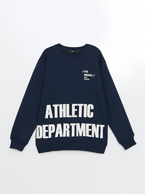 LCW Kids Bisiklet Yaka Baskılı Erkek Çocuk Sweatshirt - W4LQ13Z4-HSF