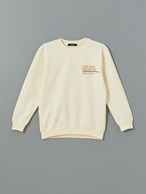 LCW Kids Bisiklet Yaka Baskılı Erkek Çocuk Sweatshirt - W4LQ15Z4-FDU