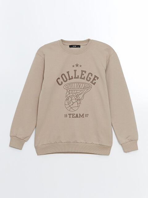 LCW Kids Bisiklet Yaka Uzun Kollu Baskılı Erkek Çocuk Sweatshirt - W4LQ16Z4-FRJ