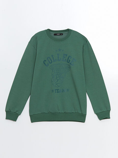 LCW Kids Bisiklet Yaka Uzun Kollu Baskılı Erkek Çocuk Sweatshirt - W4LQ16Z4-GHX