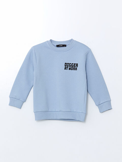 LCW Kids Bisiklet Yaka Baskılı Erkek Çocuk Sweatshirt - W4LQ20Z1-GJY
