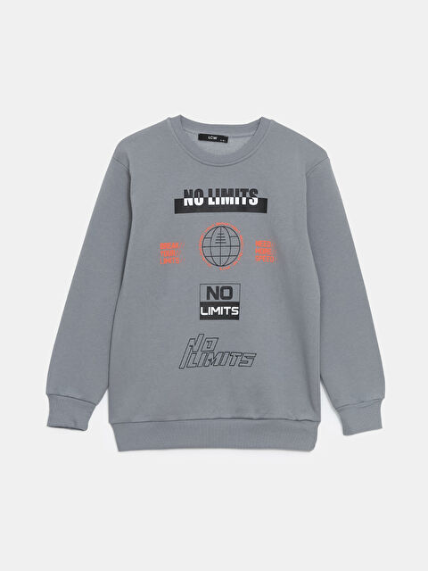 LCW Kids Bisiklet Yaka Baskılı Erkek Çocuk Sweatshirt - W4LQ28Z4-HDE