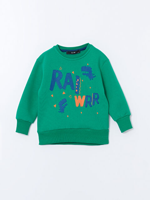 LCW Kids Bisiklet Yaka Baskılı Erkek Çocuk Sweatshirt - W4LR58Z1-12R
