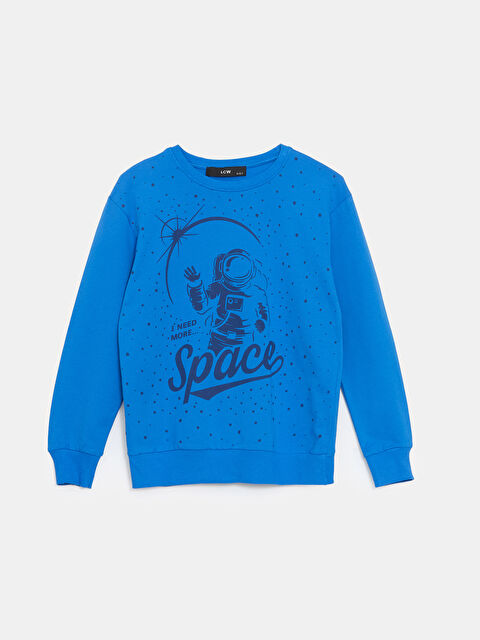 LCW Kids Bisiklet Yaka Baskılı Erkek Çocuk Sweatshirt - W4LR79Z4-LQQ