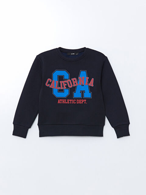 LCW Kids Bisiklet Yaka Baskılı Erkek Çocuk Sweatshirt - W4LR81Z4-HSF