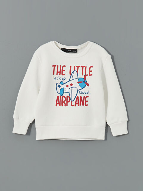 LCW Kids Bisiklet Yaka Baskılı Erkek Çocuk Sweatshirt - W4LR91Z1-FDU