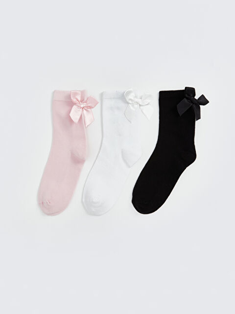 LCW Kids Fiyonk Detaylı Kız Çocuk Soket Çorap 3'lü - W4LS03Z4-FR6
