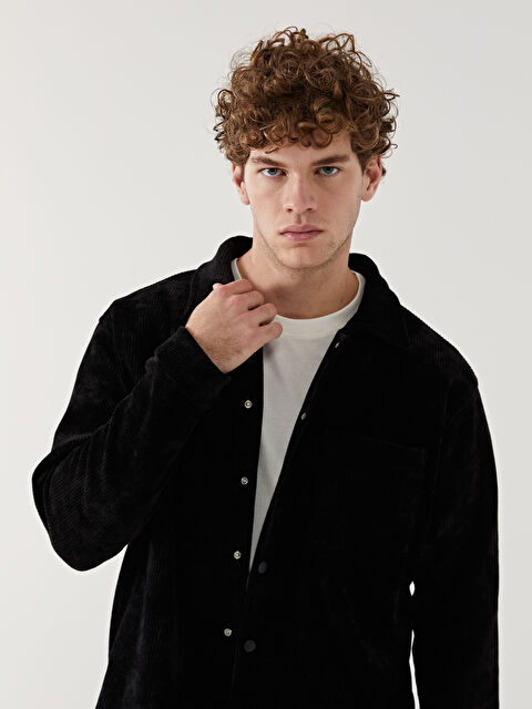 XSIDE Rahat Kalıp Uzun Kollu Kadife Erkek Gömlek - W4LS48Z8-RQL