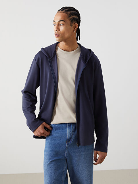 XSIDE ACTIVE Kapüşonlu Uzun Kollu Erkek Fermuarlı Sweatshirt - W4LS56Z8-CS6