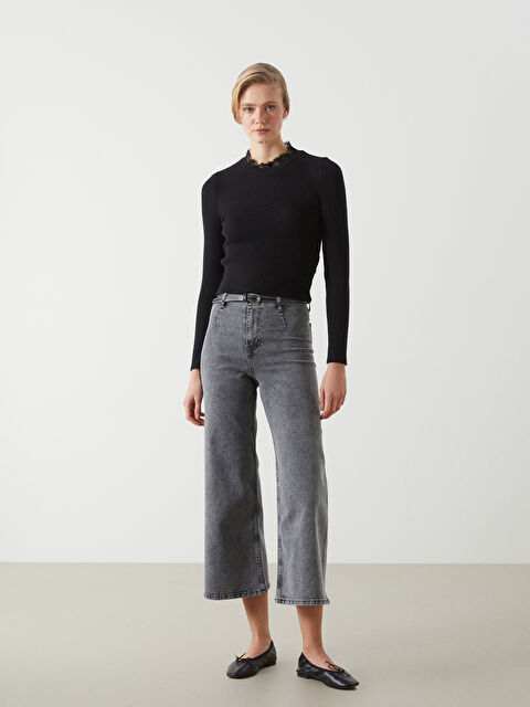 LCW Vision Dik Yaka Kadın Triko Kazak - W4LS96Z8-CVL