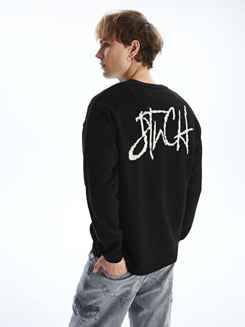 XSIDE Bisiklet Yaka Uzun Kollu Baskılı Erkek Triko Kazak - W4LT04Z8-CVL