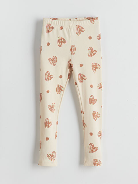LCW Kids Beli Lastikli Baskılı Kız Çocuk Tayt - W4LT26Z1-LRB