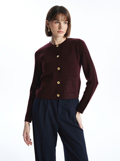 LCW Vision Bisiklet Yaka Kadın Triko Hırka - W4LT34Z8-D5Z