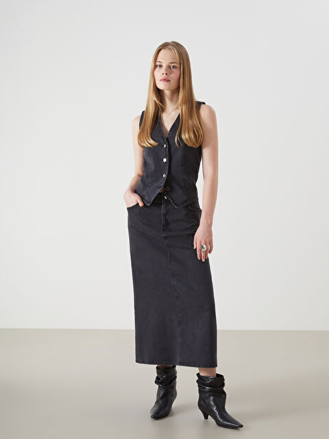 Natuvera Standart Fit Kadın Jean Etek - W4LT50Z8-J0F