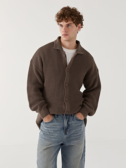 XSIDE Standart Kalıp Polo Yaka Erkek Triko Hırka - W4LU34Z8-J0V