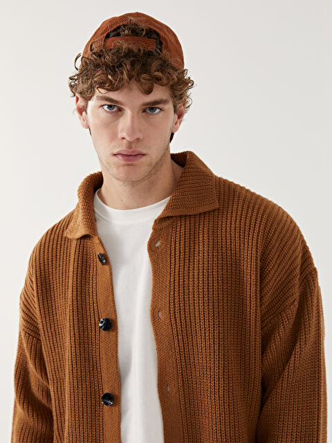 XSIDE Standart Kalıp Polo Yaka Erkek Triko Hırka - W4LU34Z8-J0X