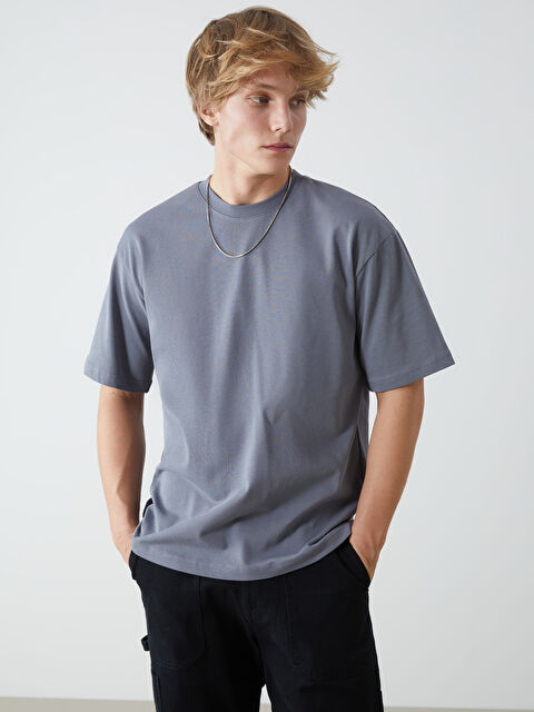 XSIDE Bisiklet Yaka Penye Erkek Tişört - W4LU37Z8-J2H