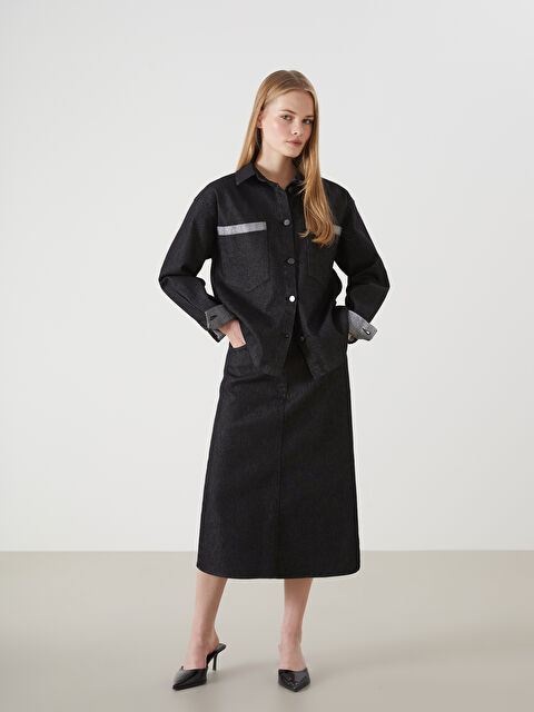 Natuvera Standart Fit Kadın Jean Etek - W4LU50Z8-J0F