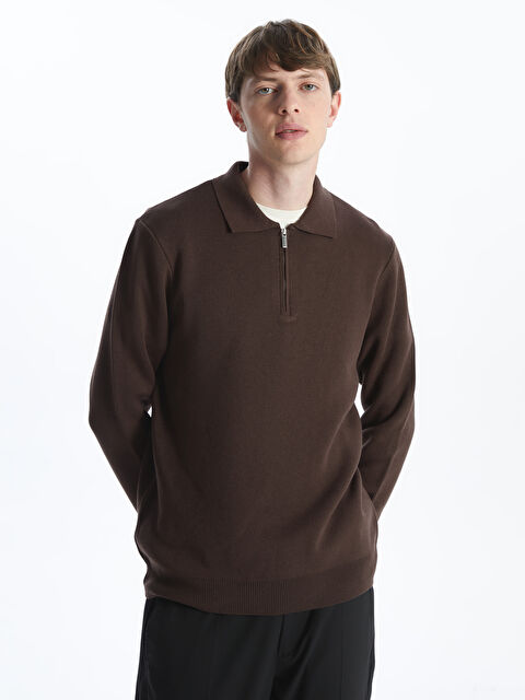 LCW Vision Polo Yaka Uzun Kollu Erkek Triko Kazak - W4LU82Z8-M7M