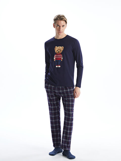 LC WAIKIKI Standart Kalıp Ayı Teddy Baskılı Erkek Pijama Takımı - W4LU88Z8-HPN