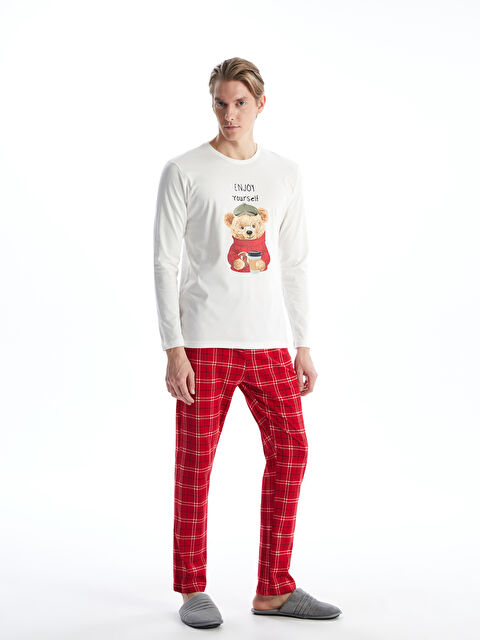 LC WAIKIKI Standart Kalıp Ayı Teddy Baskılı Erkek Pijama Takımı - W4LU92Z8-FDU