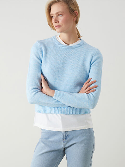 LCW Vision Bisiklet Yaka Kadın Triko Kazak - W4LV49Z8-KYP