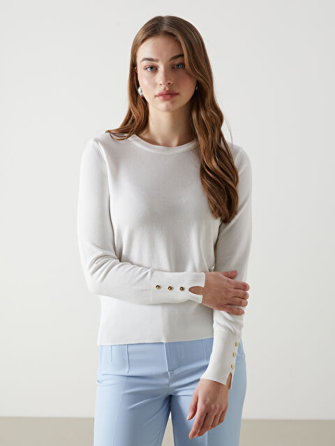 LCW Vision Bisiklet Yaka Kadın Triko Kazak - W4LV50Z8-FDU