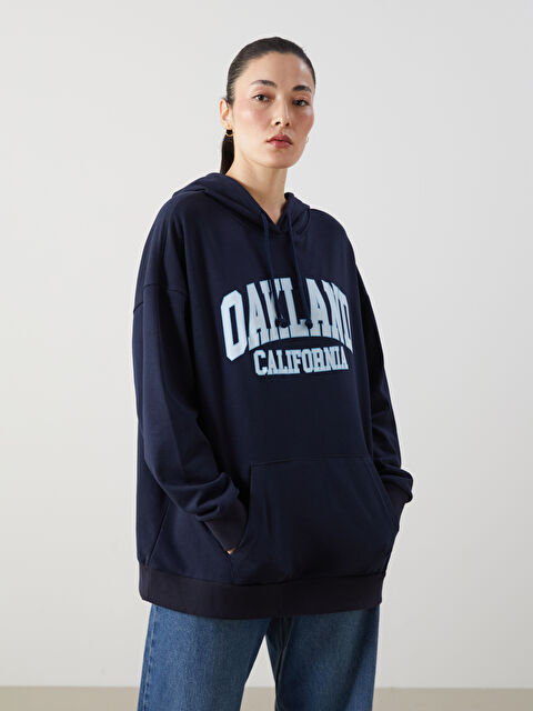 LCWAIKIKI Classic California Printed Oversize Women's Hoodie - W4LV52Z8-HRZ