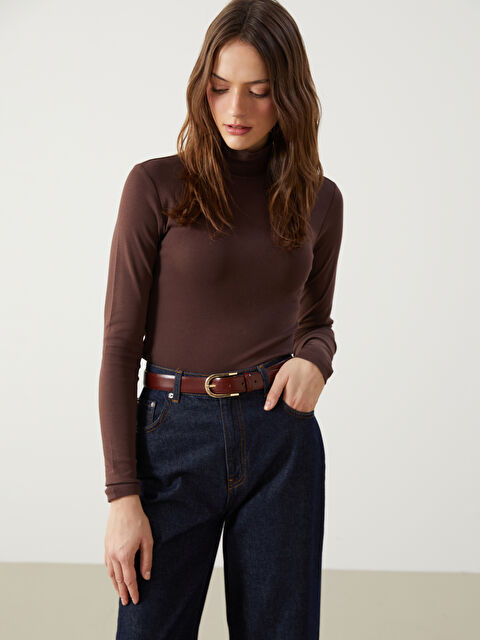 LCWAIKIKI Basic Dik Yaka Kadın Body - W4LV62Z8-JTW