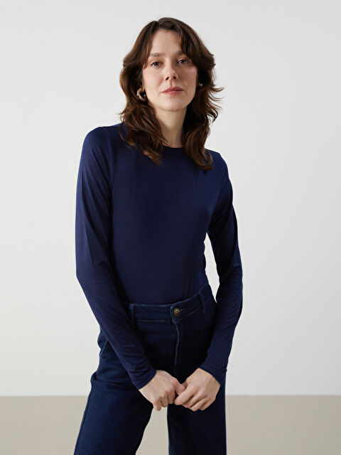 LCWAIKIKI Classic Crew Neck Women's Blouse - W4LV87Z8-HEU