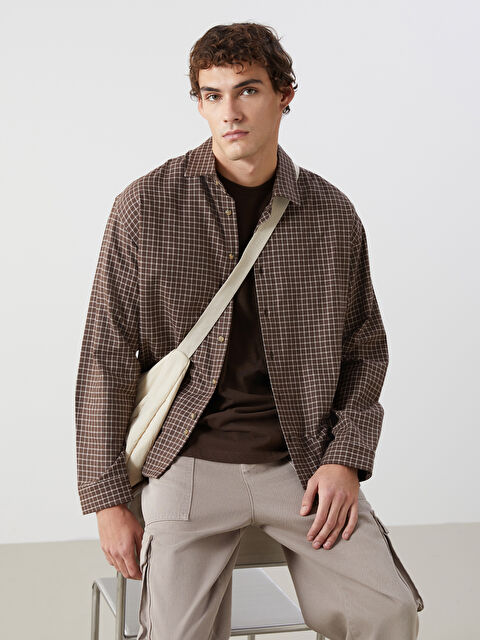 XSIDE Rahat Kalıp Uzun Kollu Ekose Erkek Gömlek - W4LY06Z8-LLL