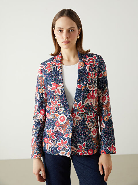 LCWAIKIKI Classic Veste Blazer Florale pour Femmes - W4LY61Z8-LRC