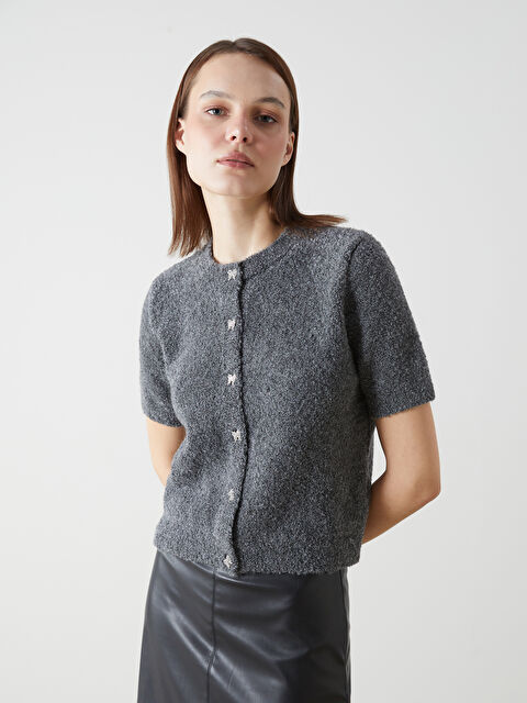 LCW Vision Bisiklet Yaka Kadın Triko Hırka - W4M008Z8-D5P