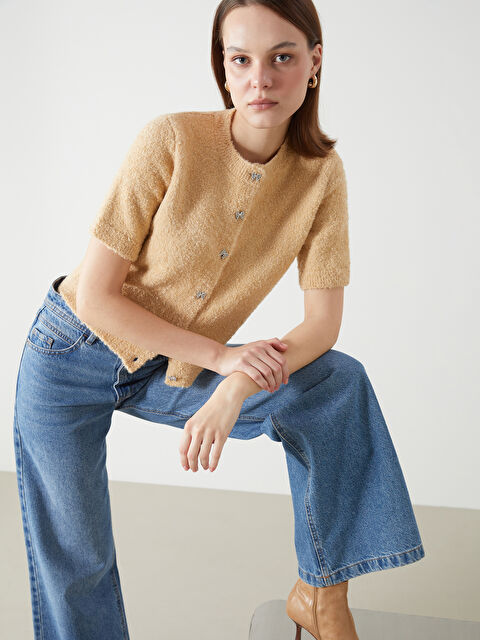 LCW Vision Bisiklet Yaka Kadın Triko Hırka - W4M008Z8-FDU