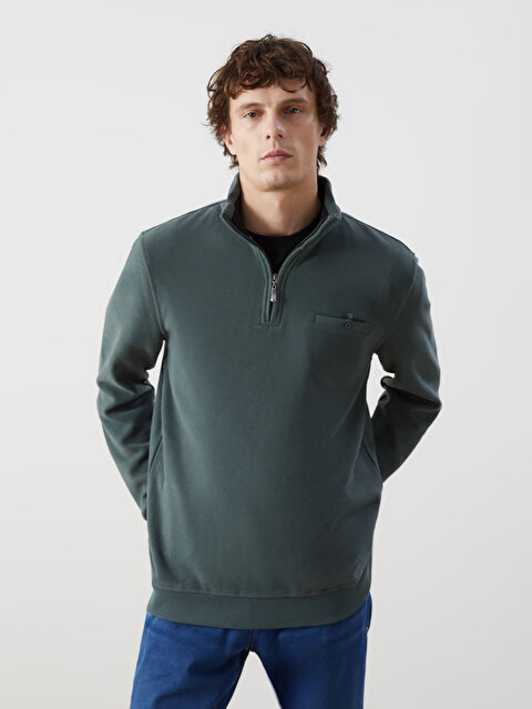 LCWAIKIKI Classic Dik Yaka Erkek Sweatshirt - W4M012Z8-Z8S