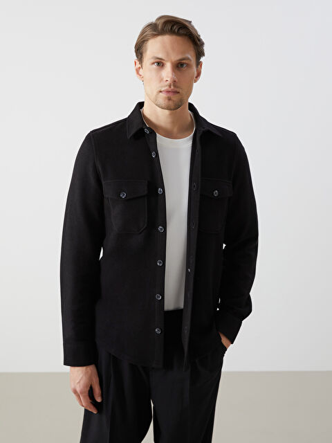 LCW Vision Regular Fit Uzun Kollu Erkek Gömlek Ceket - W4M014Z8-CVL