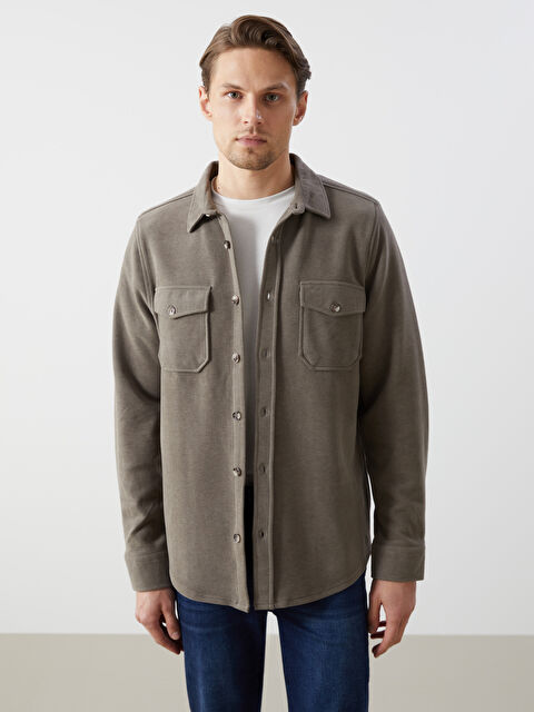 LCW Vision Regular Fit Uzun Kollu Erkek Gömlek Ceket - W4M014Z8-J5Z