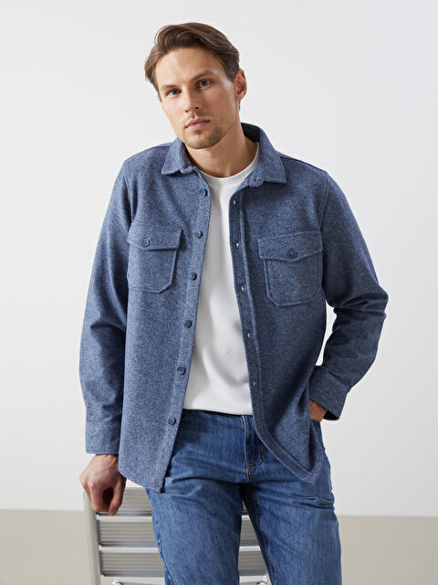 LCW Vision Regular Fit Uzun Kollu Erkek Gömlek Ceket - W4M015Z8-CSV