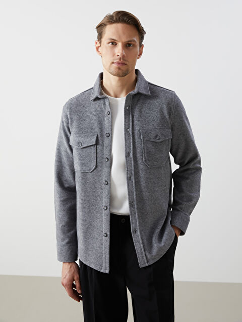 LCW Vision Regular Fit Uzun Kollu Erkek Gömlek Ceket - W4M015Z8-CUZ