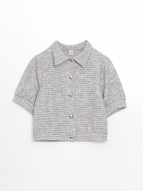 LCW Kids Desenli Kız Çocuk Tüvit Crop Gömlek - W4M126Z4-LMJ