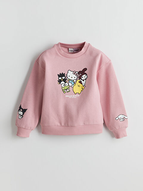 LCW Kids Bisiklet Yaka Hello Kitty Baskılı Kalın Kız Çocuk Sweatshirt - W4M129Z4-FHR
