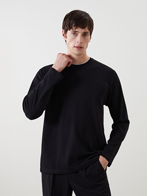 LCW Vision Crew Neck Long Sleeve Men's Sweatshirt - W4M148Z8-CVL