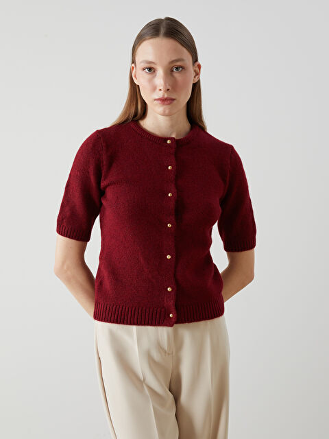 LCW Vision Bisiklet Yaka Kadın Triko Hırka - W4M193Z8-CZT