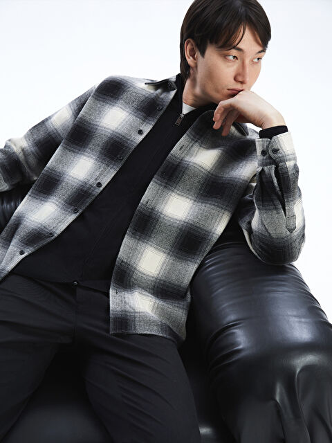 SOUTHBLUE Regular Fit Uzun Kollu Ekose Armürlü Erkek Gömlek - W4M207Z8-LKX