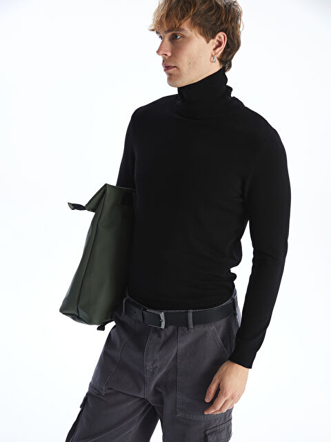 XSIDE Balıkçı Yaka Uzun Kollu Erkek Triko Kazak - W4M211Z8-CVL